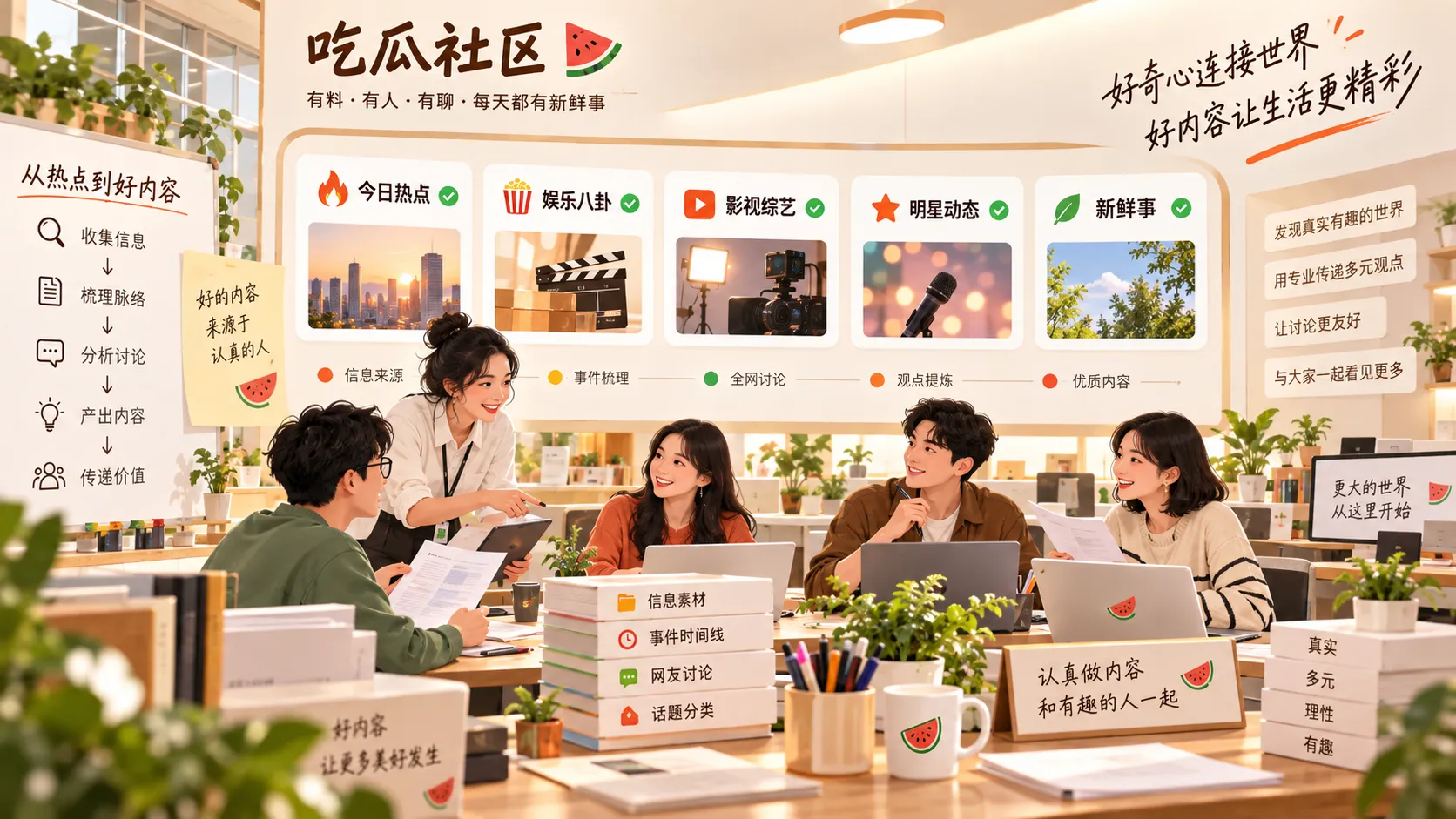 吃瓜娱乐资讯编辑与热点整理团队主视觉