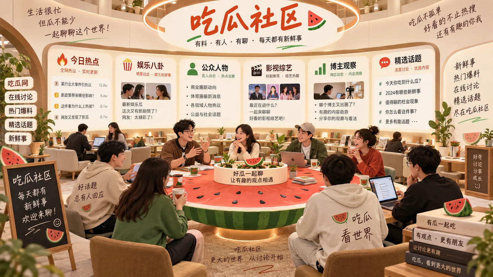 吃瓜网娱乐话题讨论社区首页场景